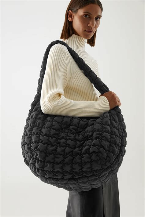 oversized quilted shoulder bag|quilted oversized shoulder bag cos.